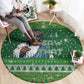 Black Jesus Merry Christmas Round Carpet Santa Claus Africa - Religious Faith Holiday