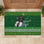 Black Jesus Merry Christmas Rubber Doormat Santa Claus Africa - Religious Faith Holiday