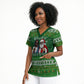 Black Jesus Merry Christmas Scrub Top Santa Claus Africa - Religious Faith Holiday