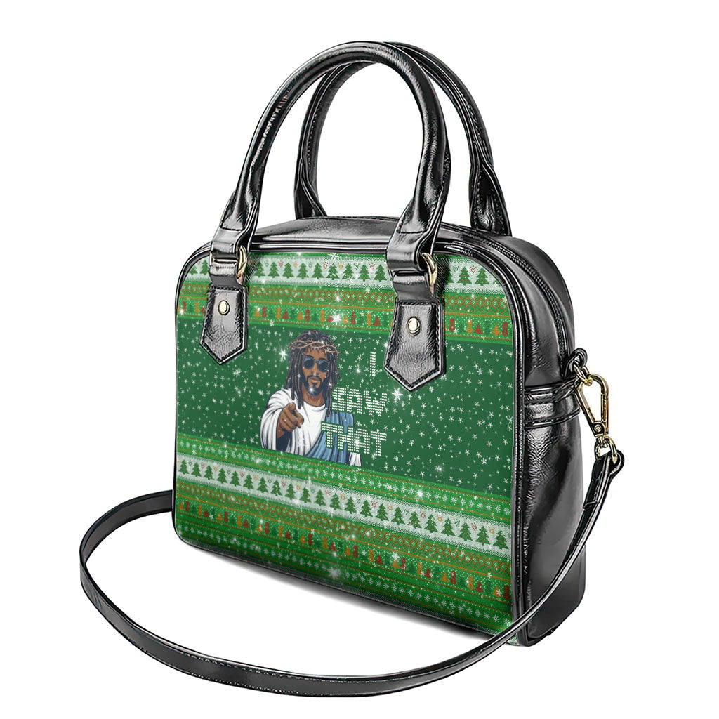 Black Jesus Merry Christmas Shoulder Handbag Santa Claus Africa - Religious Faith Holiday
