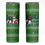 Black Jesus Merry Christmas Skinny Tumbler Santa Claus Africa - Religious Faith Holiday