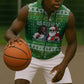 Black Jesus Merry Christmas Sleeveless Zip Hoodie Santa Claus Africa - Religious Faith Holiday