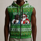 Black Jesus Merry Christmas Sleeveless Zip Hoodie Santa Claus Africa - Religious Faith Holiday