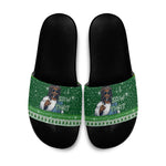Black Jesus Merry Christmas Slide Sandals Santa Claus Africa - Religious Faith Holiday