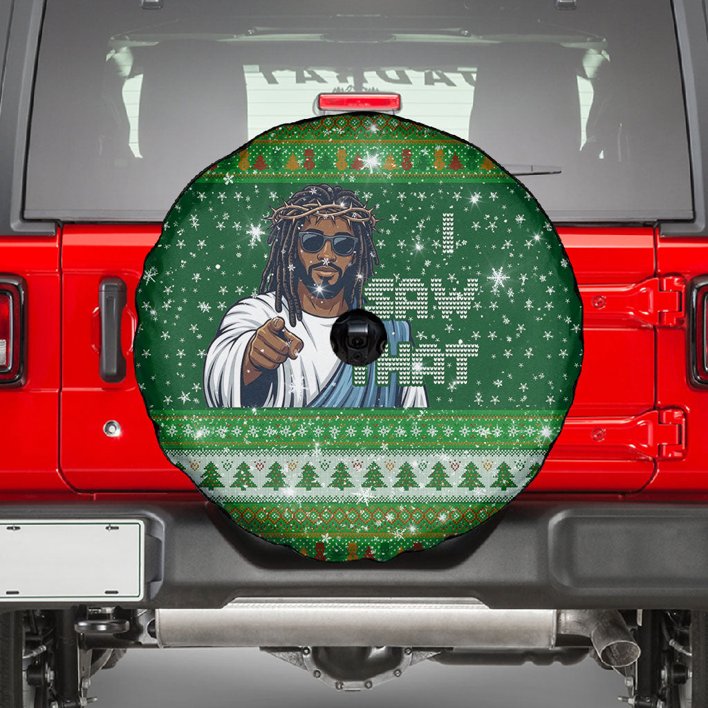Black Jesus Merry Christmas Spare Tire Cover Santa Claus Africa - Religious Faith Holiday
