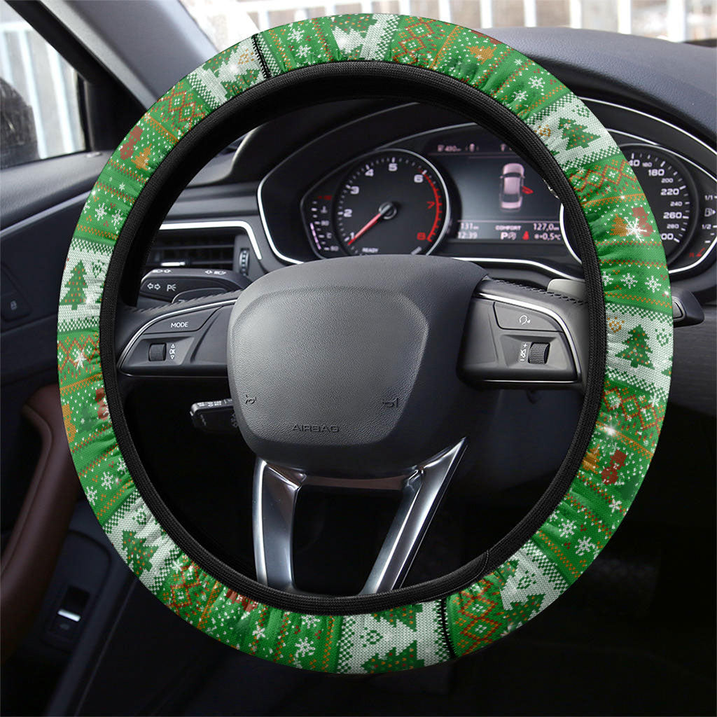 Black Jesus Merry Christmas Steering Wheel Cover Santa Claus Africa - Religious Faith Holiday