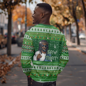 Black Jesus Merry Christmas Sweatshirt Santa Claus Africa - Religious Faith Holiday