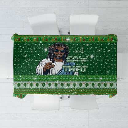 Black Jesus Merry Christmas Tablecloth Santa Claus Africa - Religious Faith Holiday