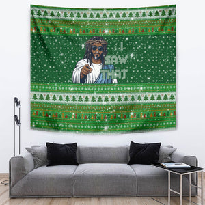 Black Jesus Merry Christmas Tapestry Santa Claus Africa - Religious Faith Holiday