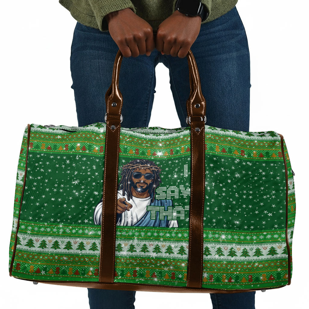 Black Jesus Merry Christmas Travel Bag Santa Claus Africa - Religious Faith Holiday
