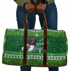 Black Jesus Merry Christmas Travel Bag Santa Claus Africa - Religious Faith Holiday