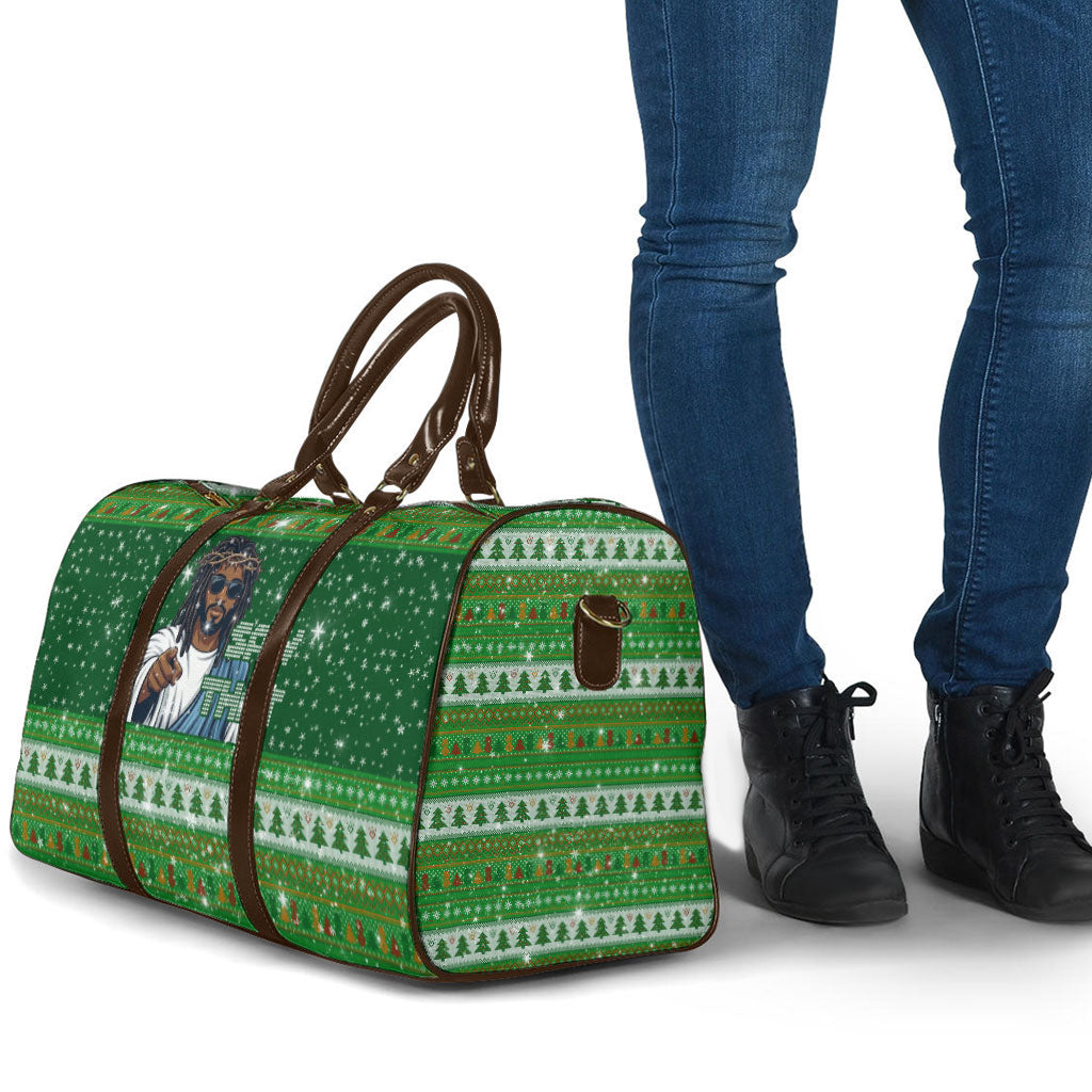 Black Jesus Merry Christmas Travel Bag Santa Claus Africa - Religious Faith Holiday
