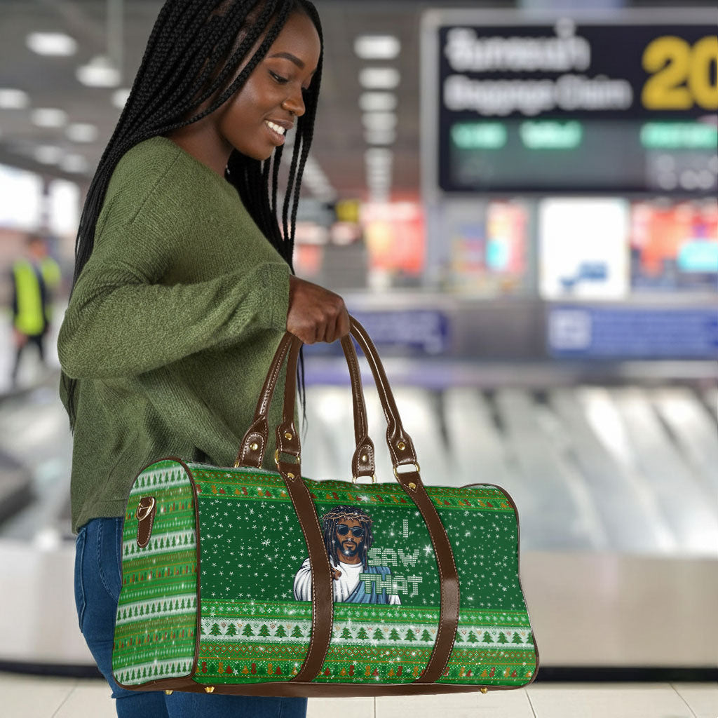 Black Jesus Merry Christmas Travel Bag Santa Claus Africa - Religious Faith Holiday