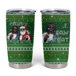Black Jesus Merry Christmas Tumbler Cup Santa Claus Africa - Religious Faith Holiday