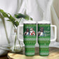 Black Jesus Merry Christmas Tumbler With Handle Santa Claus Africa - Religious Faith Holiday
