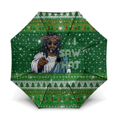 Black Jesus Merry Christmas Umbrella Santa Claus Africa - Religious Faith Holiday