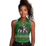 Black Jesus Merry Christmas Women Sleeveless Polo Shirt Santa Claus Africa - Religious Faith Holiday