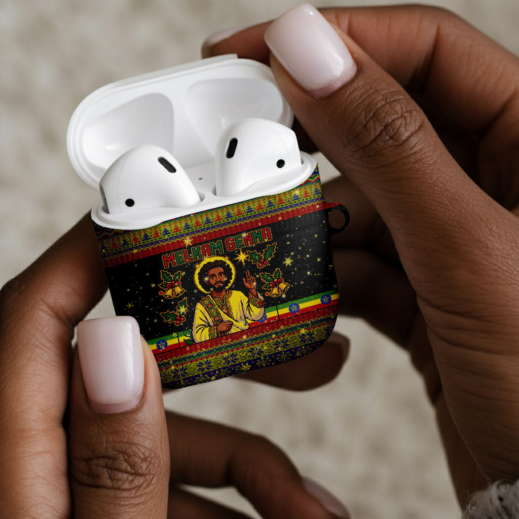 Ethiopian Melkam Genna Jesus Christmas AirPods Case Melkam Genna Ethiopian Flag Jesus Christ