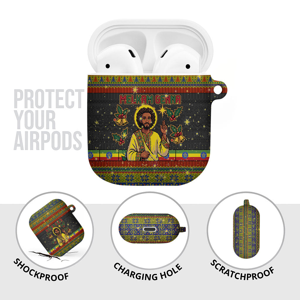 Ethiopian Melkam Genna Jesus Christmas AirPods Case Melkam Genna Ethiopian Flag Jesus Christ