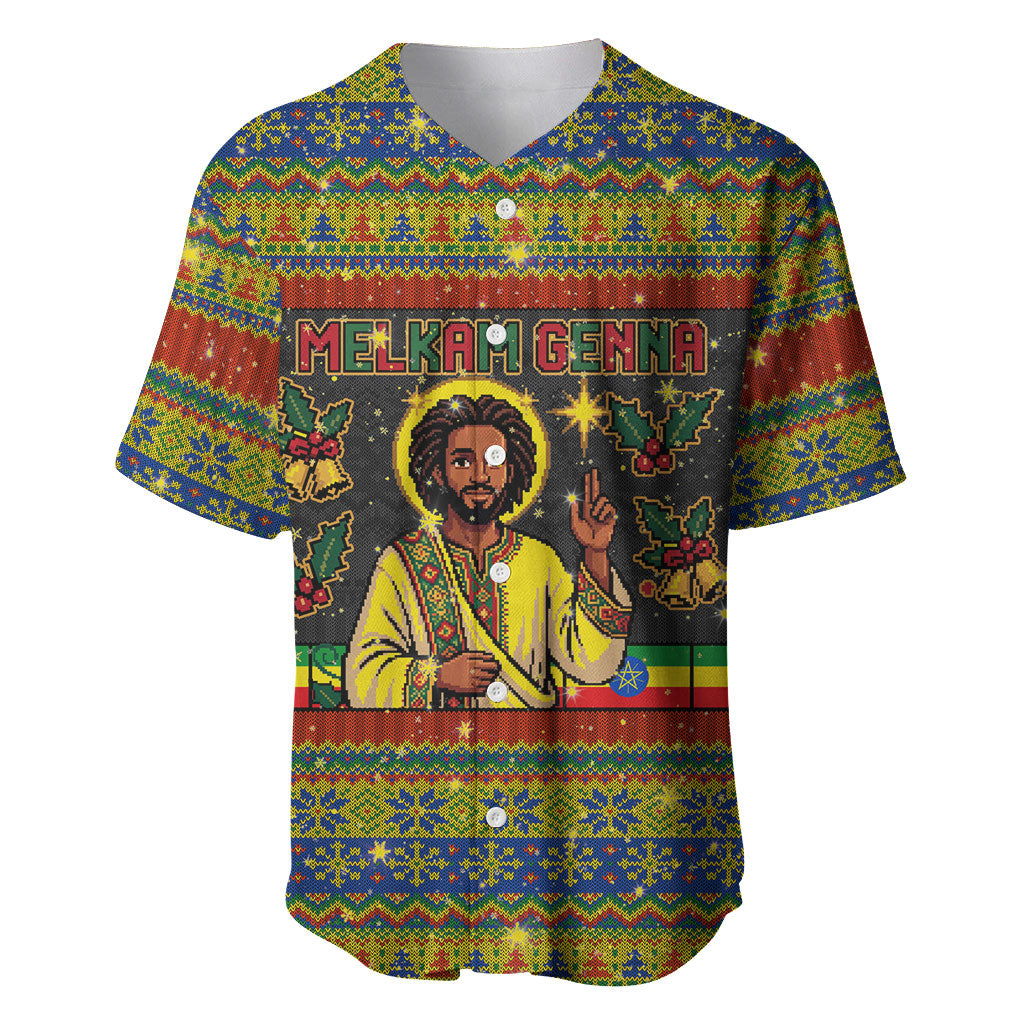 Ethiopian Melkam Genna Jesus Christmas Baseball Jersey Melkam Genna Ethiopian Flag Jesus Christ