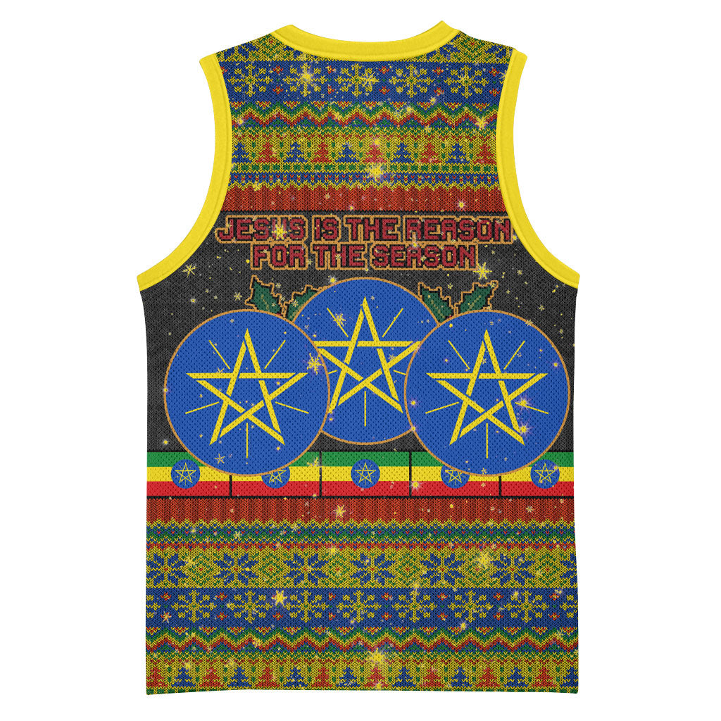 Ethiopian Melkam Genna Jesus Christmas Basketball Jersey Melkam Genna Ethiopian Flag Jesus Christ