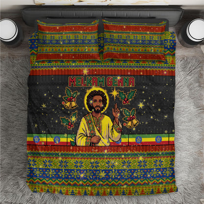 Ethiopian Melkam Genna Jesus Christmas Bedding Set Melkam Genna Ethiopian Flag Jesus Christ