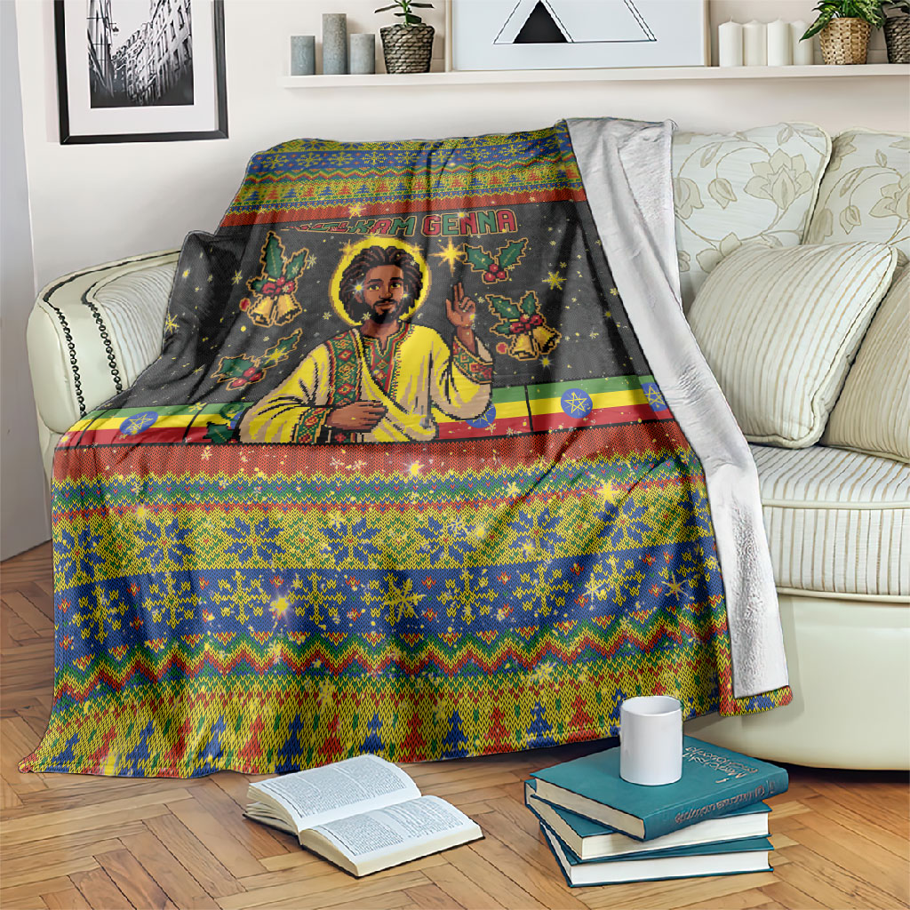 Ethiopian Melkam Genna Jesus Christmas Blanket Melkam Genna Ethiopian Flag Jesus Christ