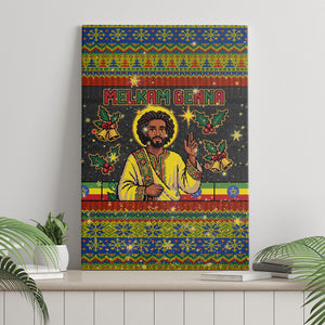 Ethiopian Melkam Genna Jesus Christmas Canvas Wall Art Melkam Genna Ethiopian Flag Jesus Christ