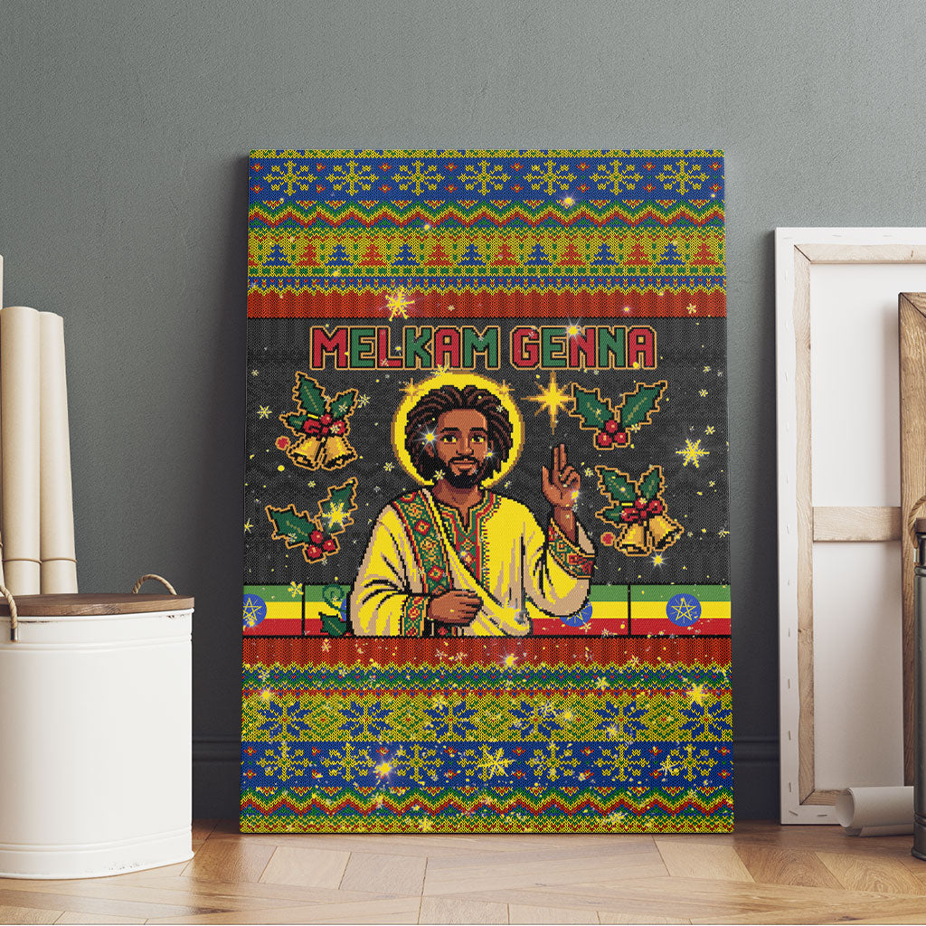 Ethiopian Melkam Genna Jesus Christmas Canvas Wall Art Melkam Genna Ethiopian Flag Jesus Christ