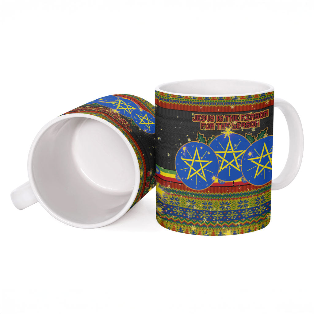 Ethiopian Melkam Genna Jesus Christmas Ceramic Mug Melkam Genna Ethiopian Flag Jesus Christ