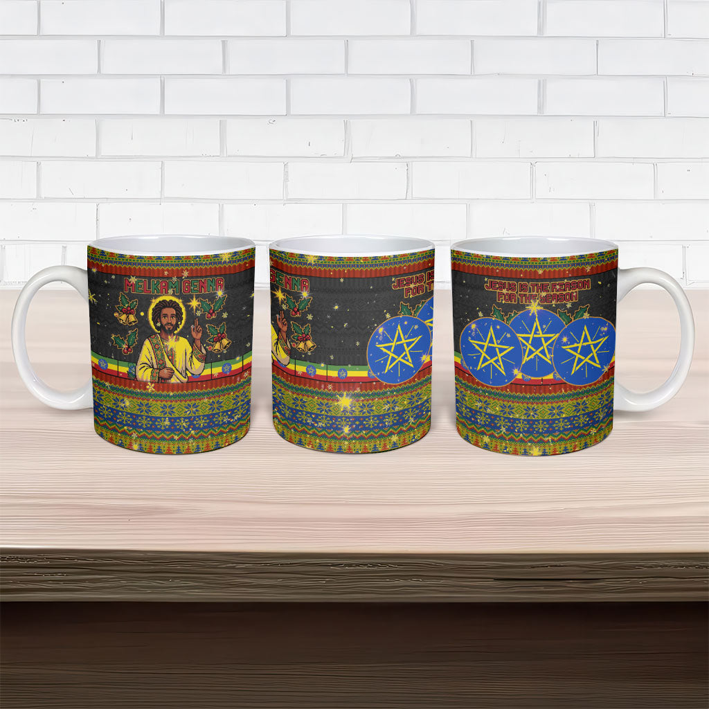 Ethiopian Melkam Genna Jesus Christmas Ceramic Mug Melkam Genna Ethiopian Flag Jesus Christ