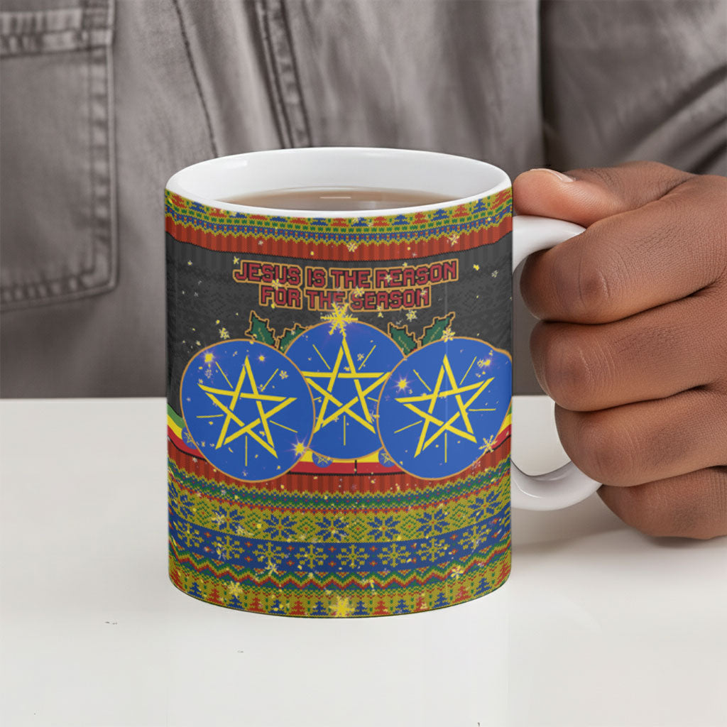 Ethiopian Melkam Genna Jesus Christmas Ceramic Mug Melkam Genna Ethiopian Flag Jesus Christ