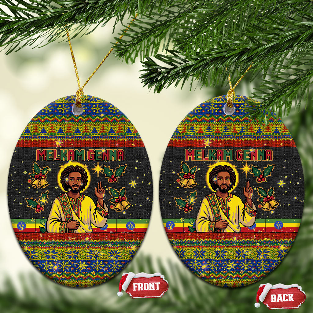 Ethiopian Melkam Genna Jesus Christmas Ceramic Ornament Melkam Genna Ethiopian Flag Jesus Christ