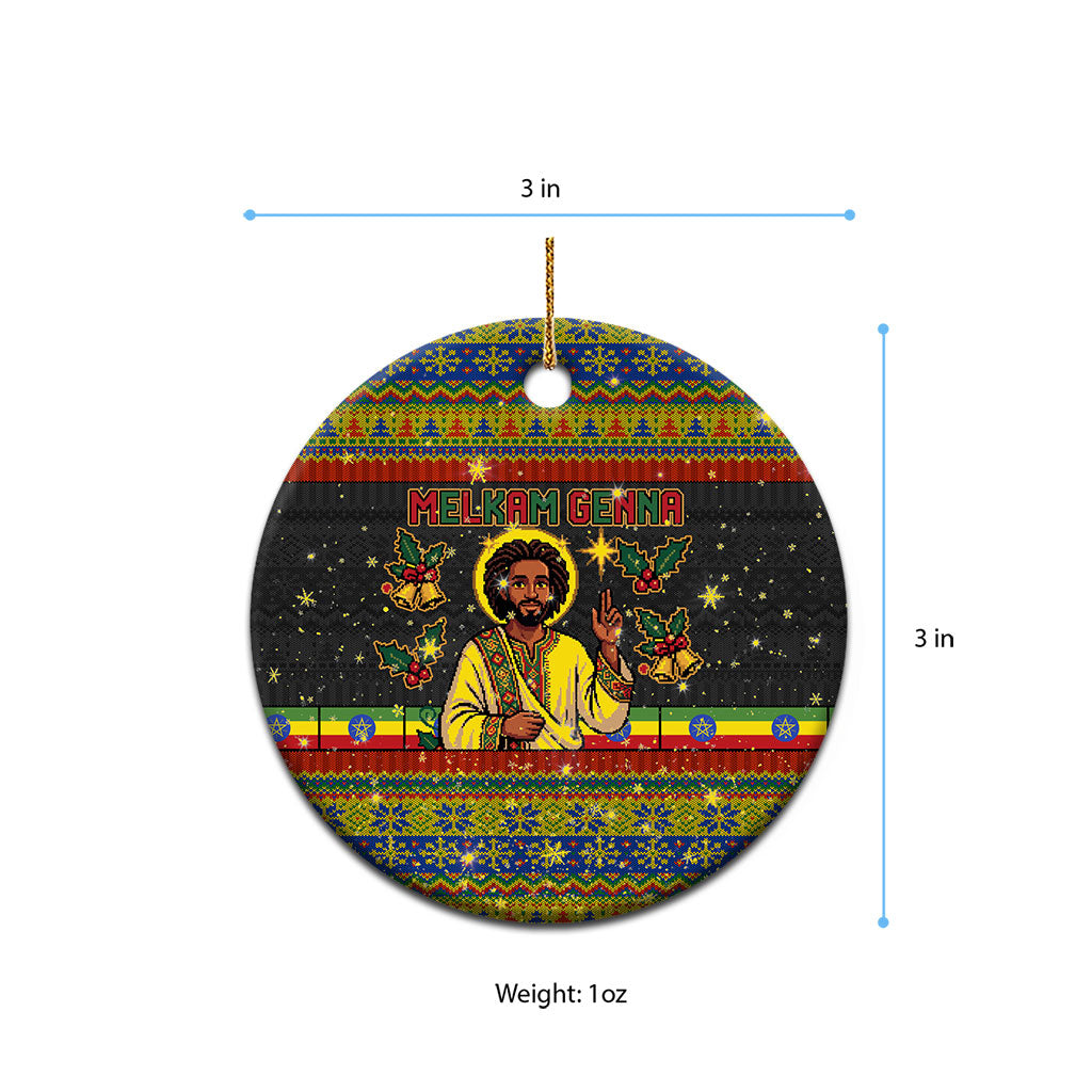 Ethiopian Melkam Genna Jesus Christmas Ceramic Ornament Melkam Genna Ethiopian Flag Jesus Christ