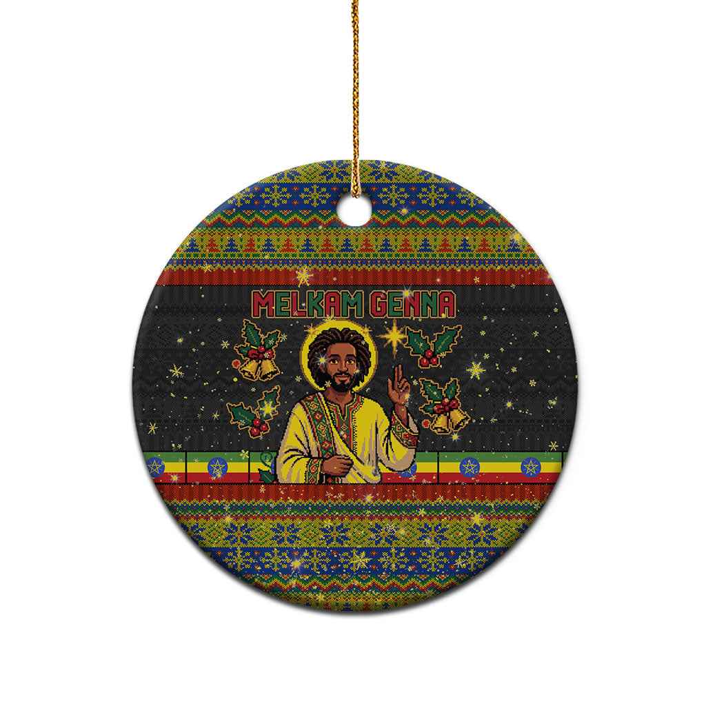 Ethiopian Melkam Genna Jesus Christmas Ceramic Ornament Melkam Genna Ethiopian Flag Jesus Christ