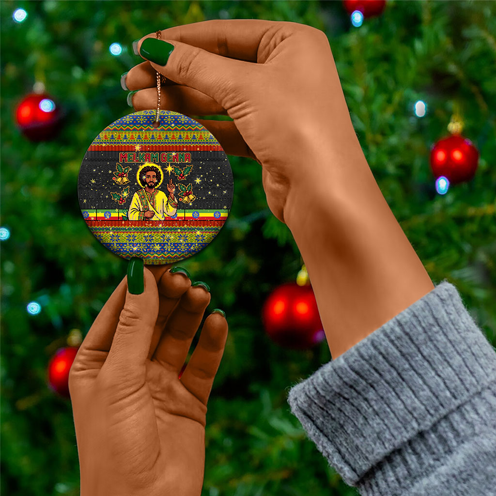 Ethiopian Melkam Genna Jesus Christmas Ceramic Ornament Melkam Genna Ethiopian Flag Jesus Christ