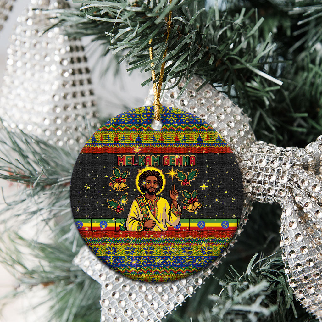 Ethiopian Melkam Genna Jesus Christmas Ceramic Ornament Melkam Genna Ethiopian Flag Jesus Christ