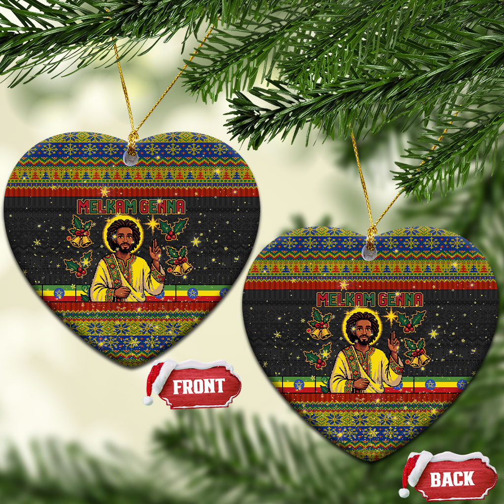 Ethiopian Melkam Genna Jesus Christmas Ceramic Ornament Melkam Genna Ethiopian Flag Jesus Christ