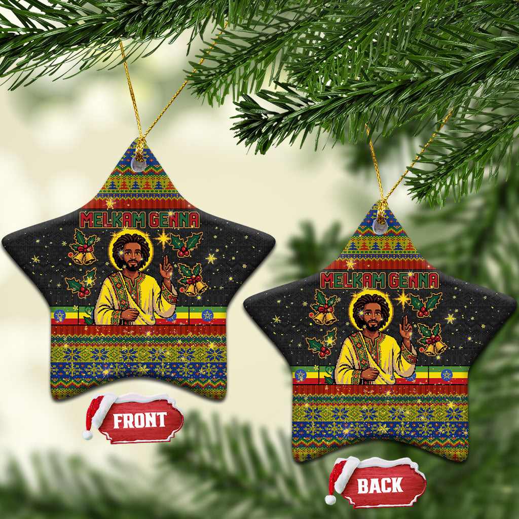 Ethiopian Melkam Genna Jesus Christmas Ceramic Ornament Melkam Genna Ethiopian Flag Jesus Christ