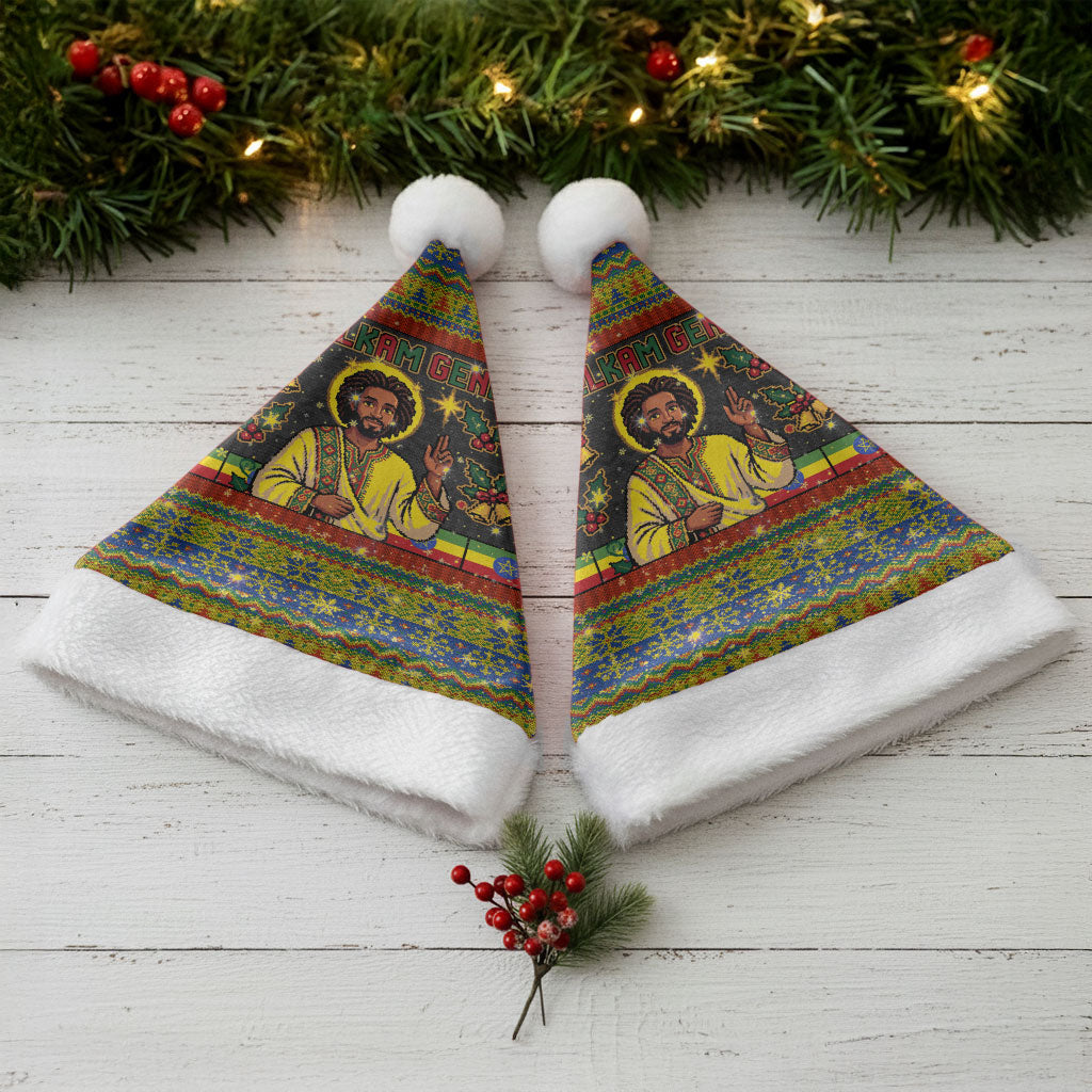 Ethiopian Melkam Genna Jesus Christmas Santa Hat Melkam Genna Ethiopian Flag Jesus Christ