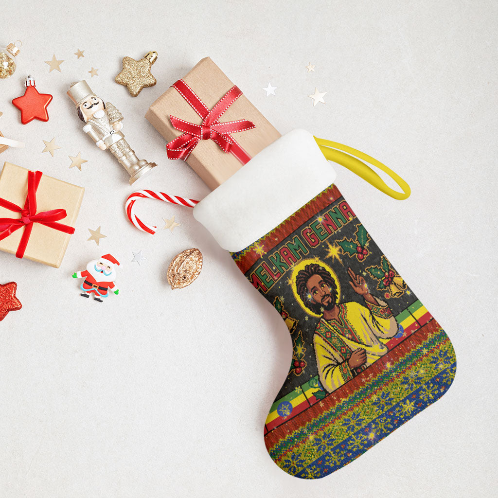 Ethiopian Melkam Genna Jesus Christmas Stocking Melkam Genna Ethiopian Flag Jesus Christ