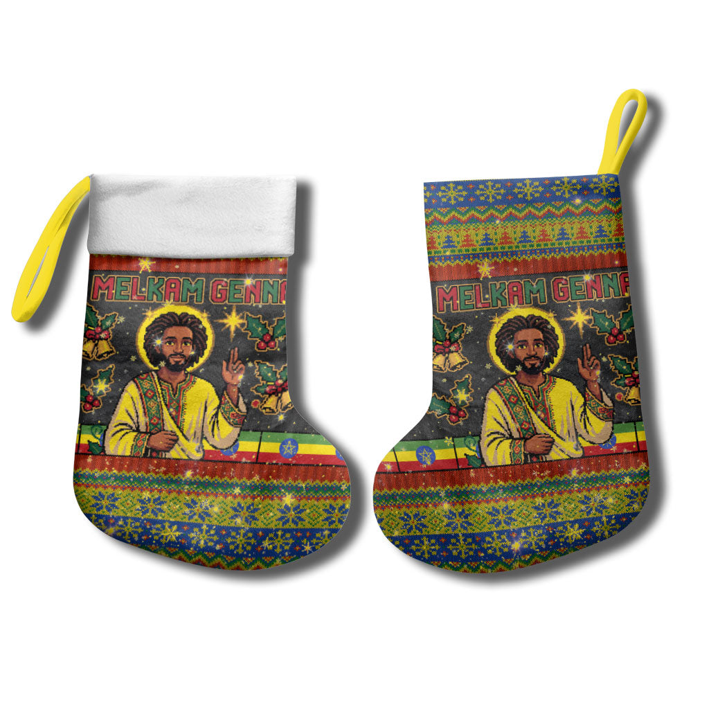 Ethiopian Melkam Genna Jesus Christmas Stocking Melkam Genna Ethiopian Flag Jesus Christ