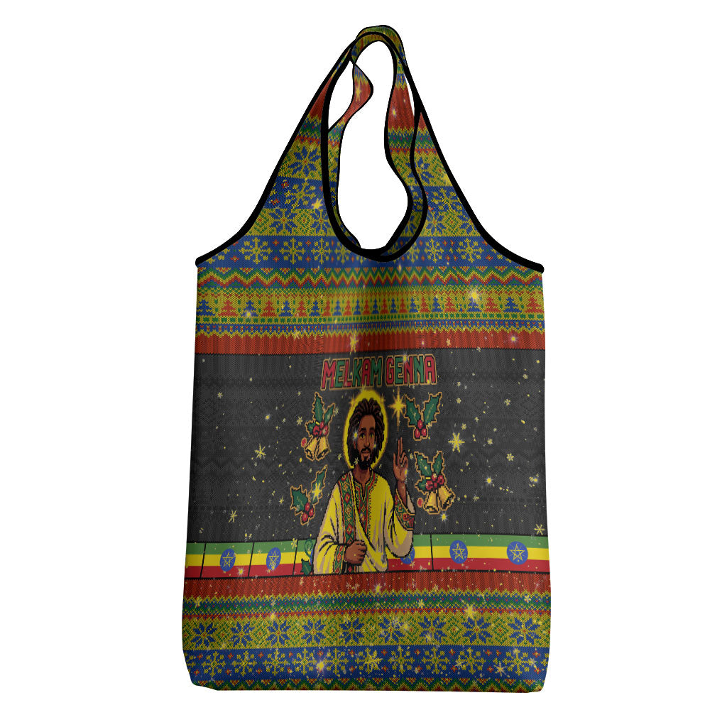 Ethiopian Melkam Genna Jesus Christmas Grocery Bag Melkam Genna Ethiopian Flag Jesus Christ
