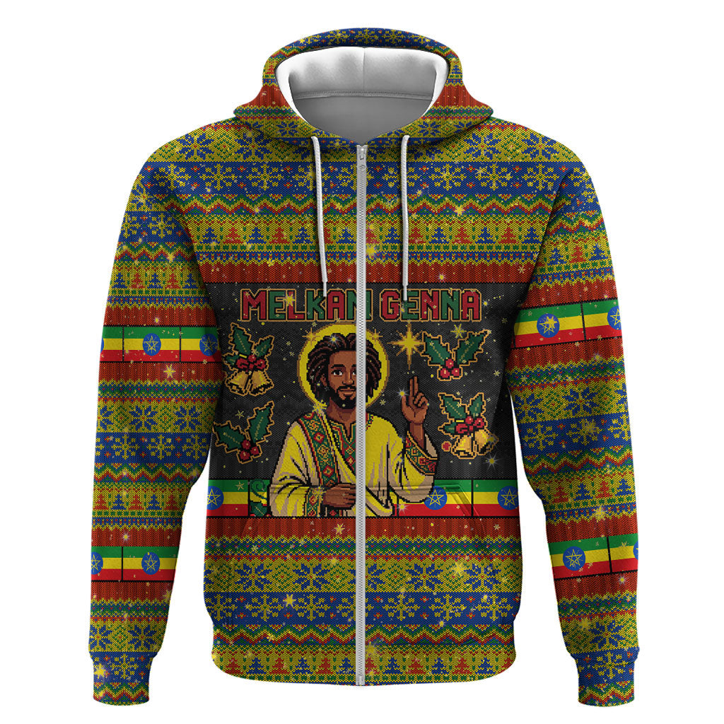 Ethiopian Melkam Genna Jesus Christmas Hoodie Melkam Genna Ethiopian Flag Jesus Christ