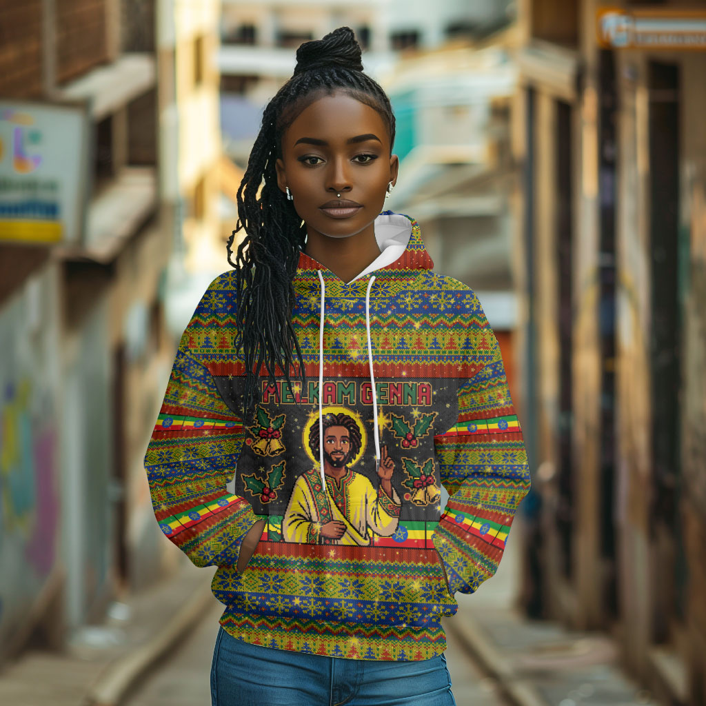 Ethiopian Melkam Genna Jesus Christmas Hoodie Melkam Genna Ethiopian Flag Jesus Christ