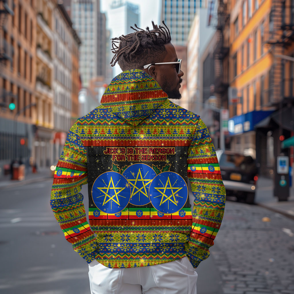 Ethiopian Melkam Genna Jesus Christmas Hoodie Melkam Genna Ethiopian Flag Jesus Christ