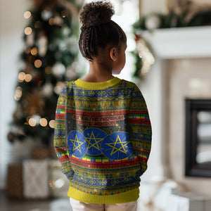 Ethiopian Melkam Genna Jesus Christmas Kid Ugly Christmas Sweater Melkam Genna Ethiopian Flag Jesus Christ