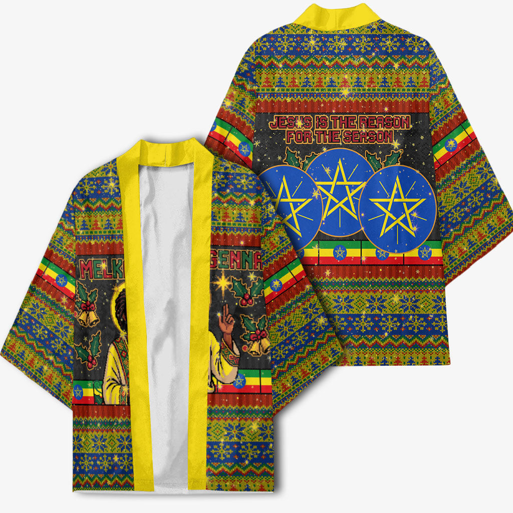 Ethiopian Melkam Genna Jesus Christmas Kimono Melkam Genna Ethiopian Flag Jesus Christ