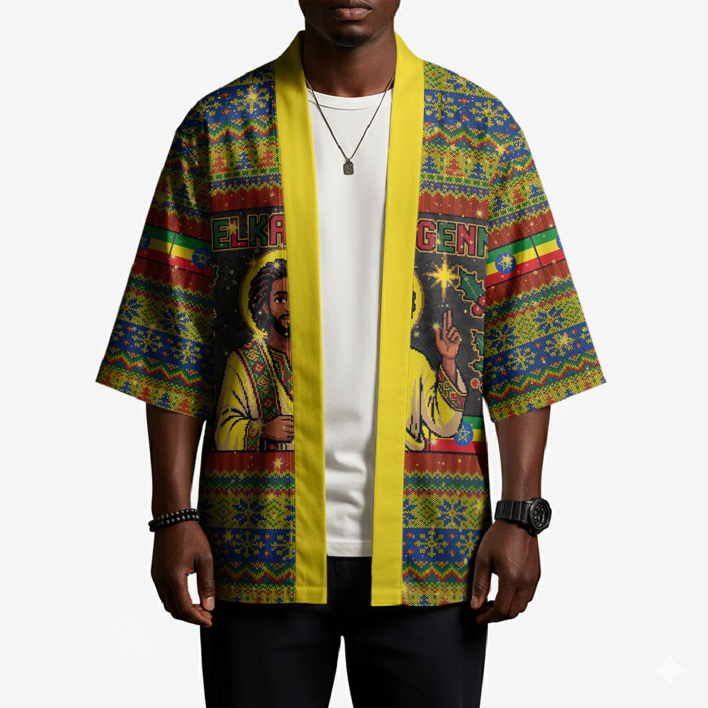 Ethiopian Melkam Genna Jesus Christmas Kimono Melkam Genna Ethiopian Flag Jesus Christ