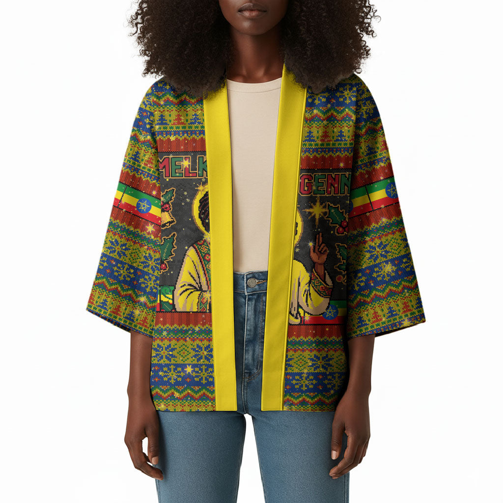 Ethiopian Melkam Genna Jesus Christmas Kimono Melkam Genna Ethiopian Flag Jesus Christ